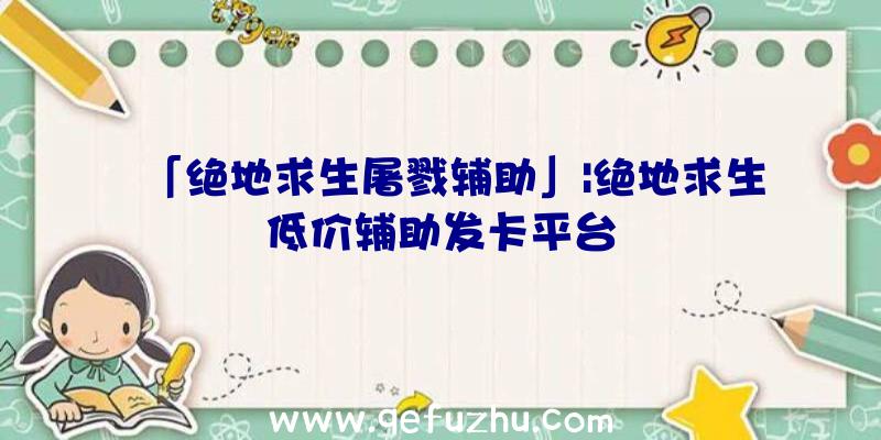 「绝地求生屠戮辅助」|绝地求生低价辅助发卡平台